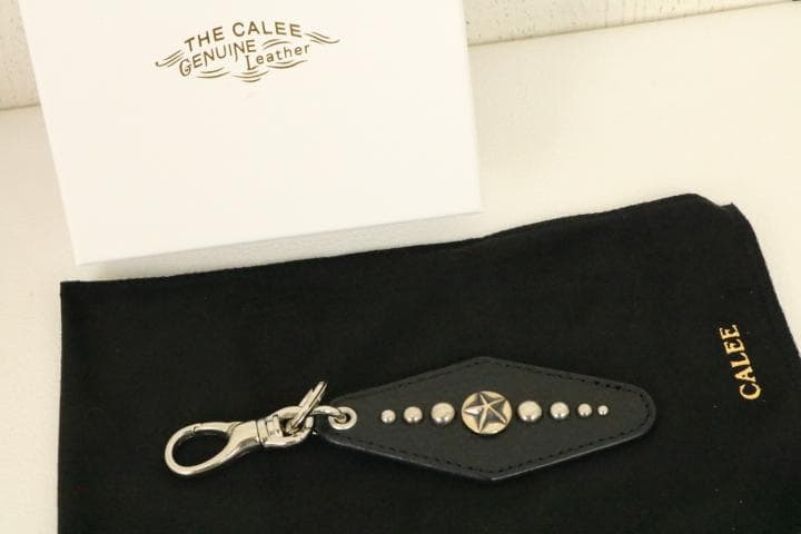 24SS【新品】☆CALEE：シルバー925　スターコンチョ　レザーキーリング