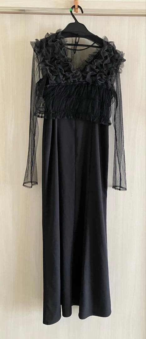 【美品】プールヴー フリルボレロ 3点セット パーティードレス M ブラック