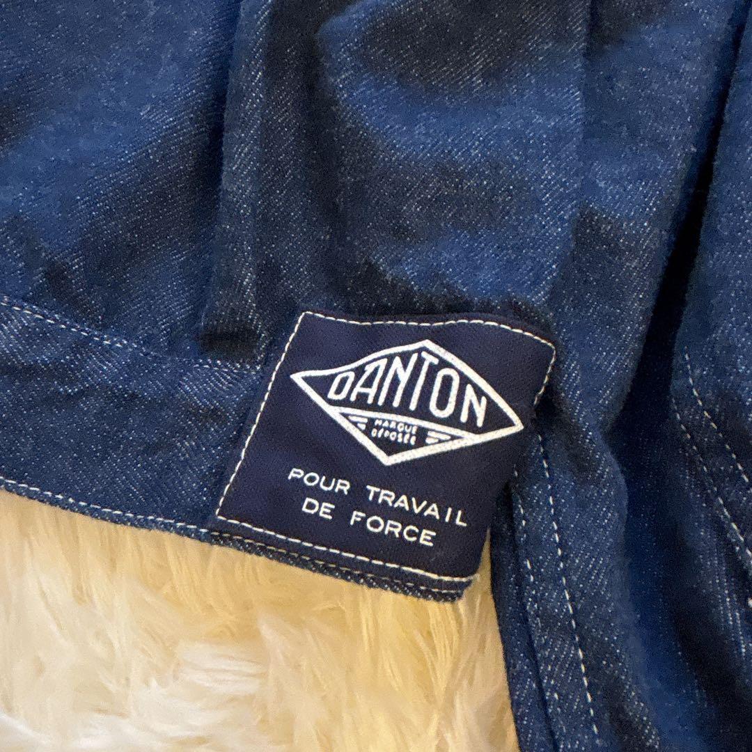 【美品】DANTON ダントン　デニム ノーカラージャケット 38