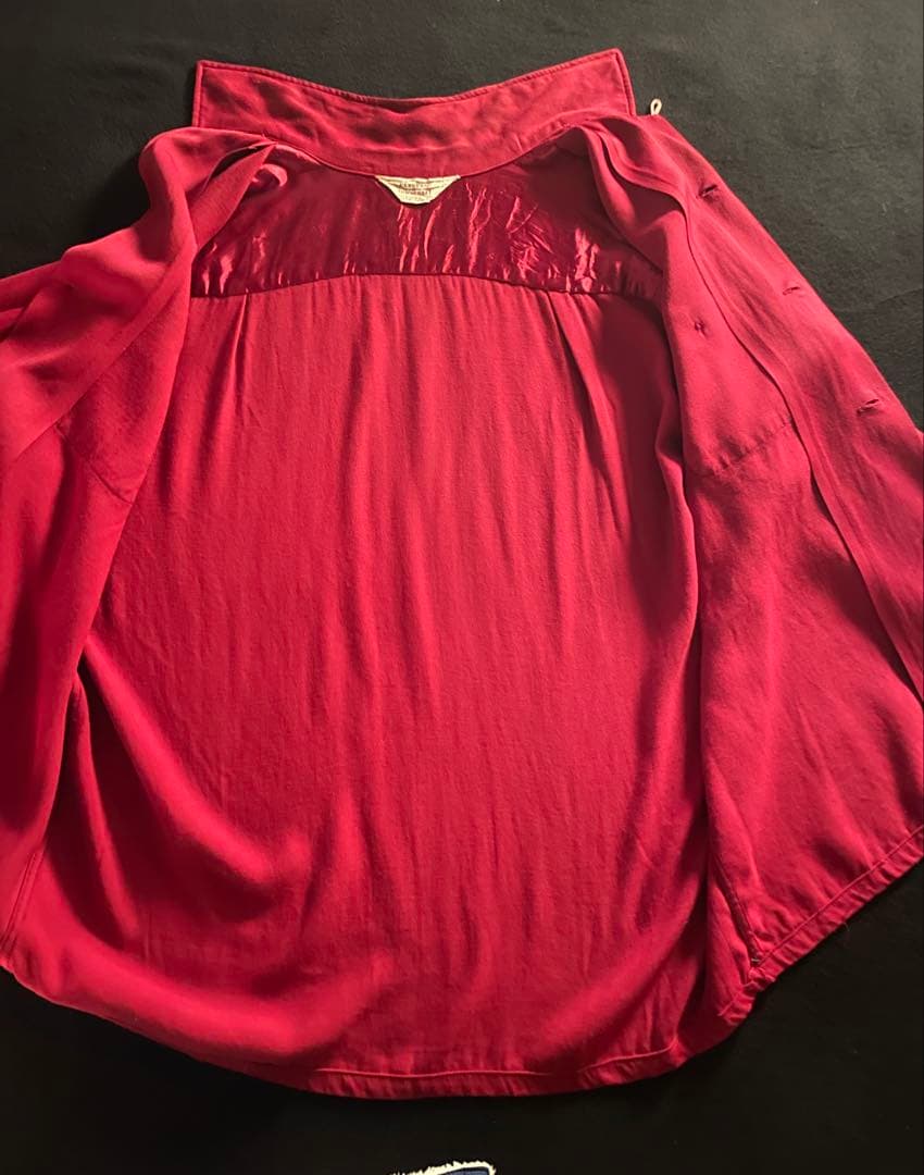 50's Towncraft レーヨンシャツ ワインレッド