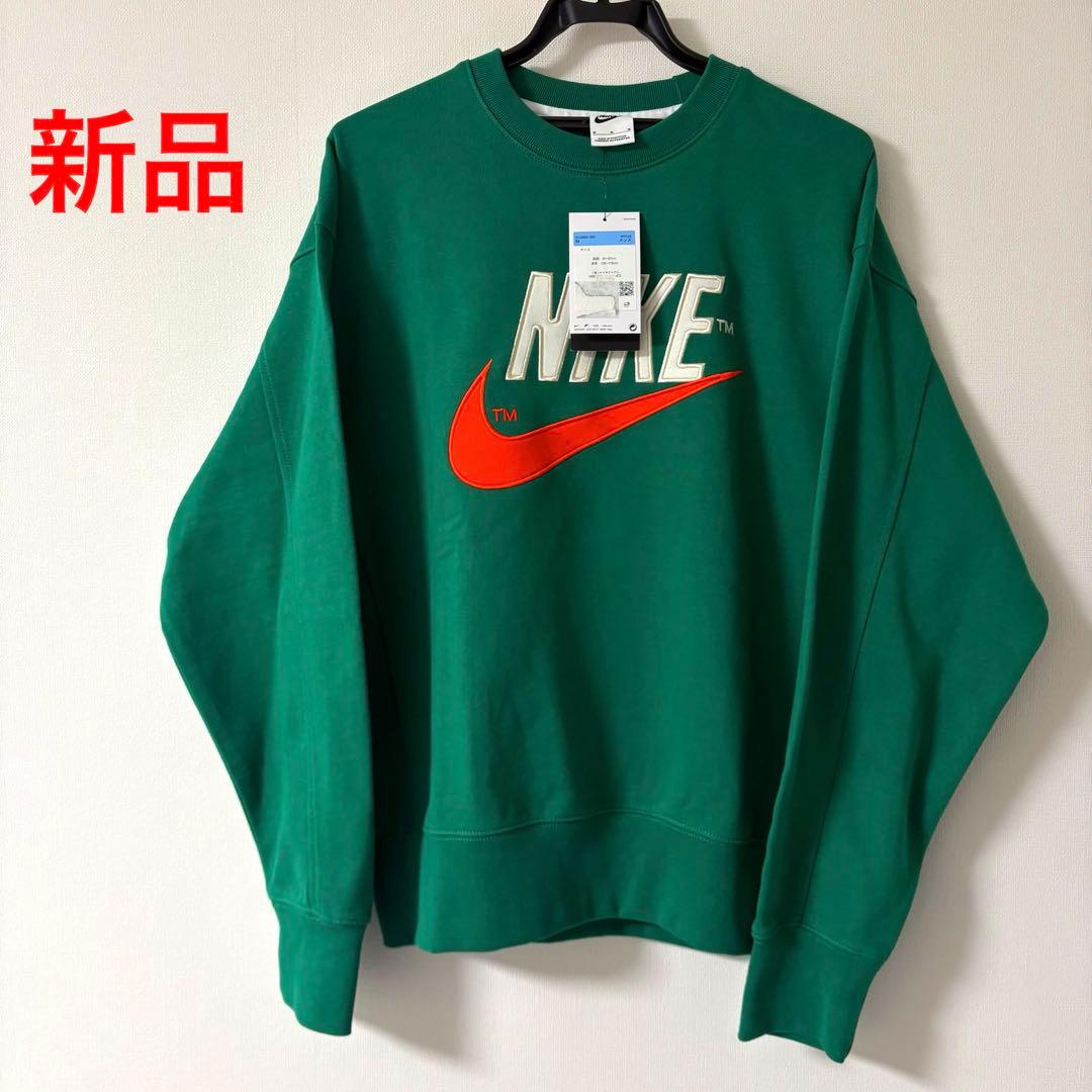 新品 完売品 NIKE スウェット グリーン レトロロゴ スウォッシュ Mサイズ