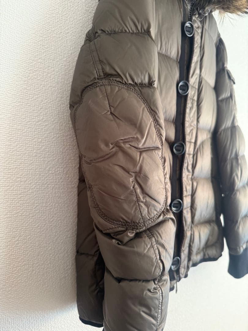 MONCLER フード付きカーキ(ブラウン)ダウンジャケット