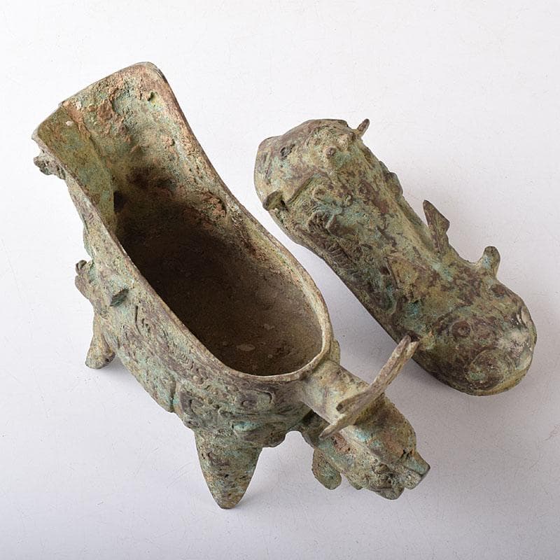 yoshi2000　中国　古銅青銅　獣面　ジコウ　觥　V R8280