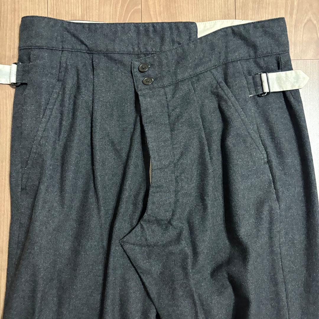 希少 ray&guy 2タック ワイドスラックス ウール サイドアジャスター