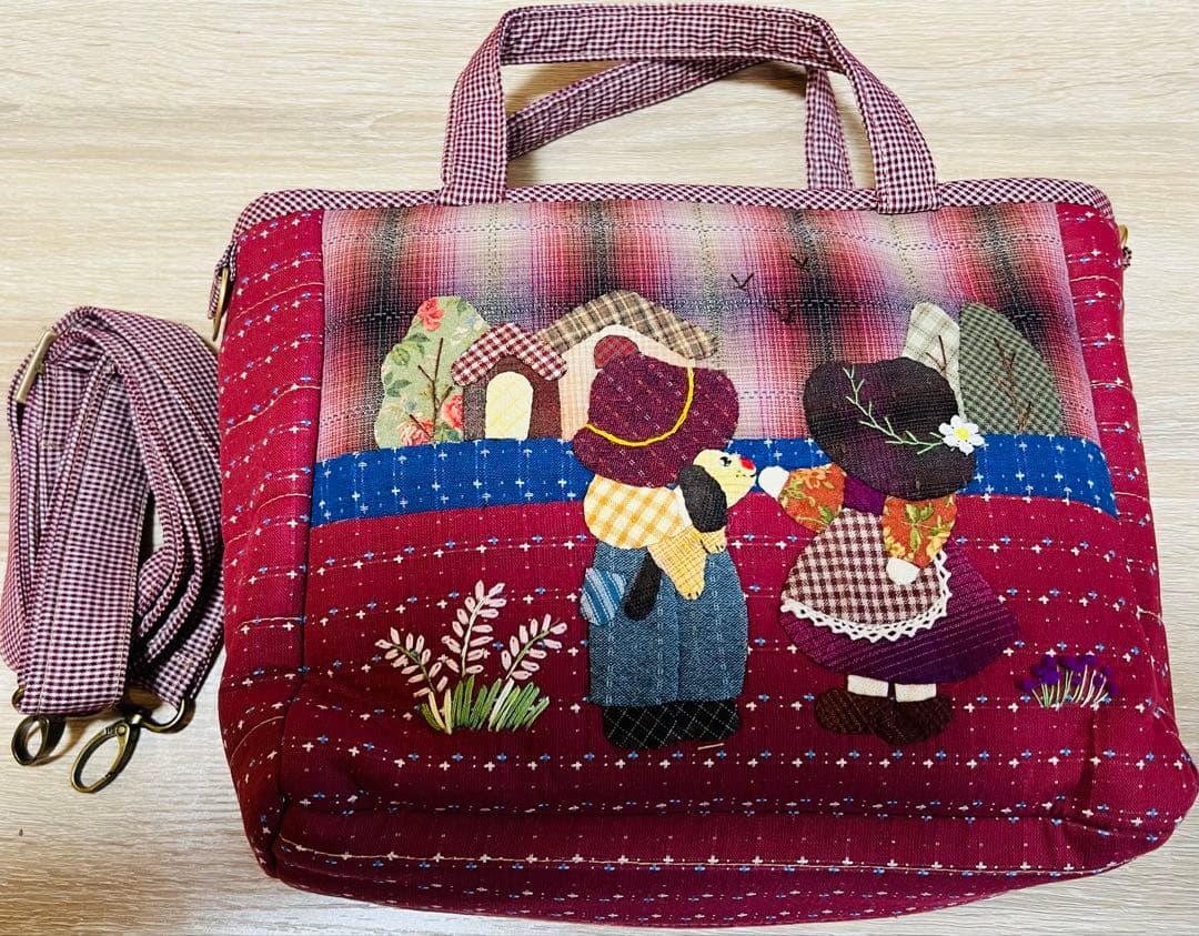 ★新作★スーちゃん＆ビリーくん＆いぬ＊2WAY（トート・ショルダー）レッド系