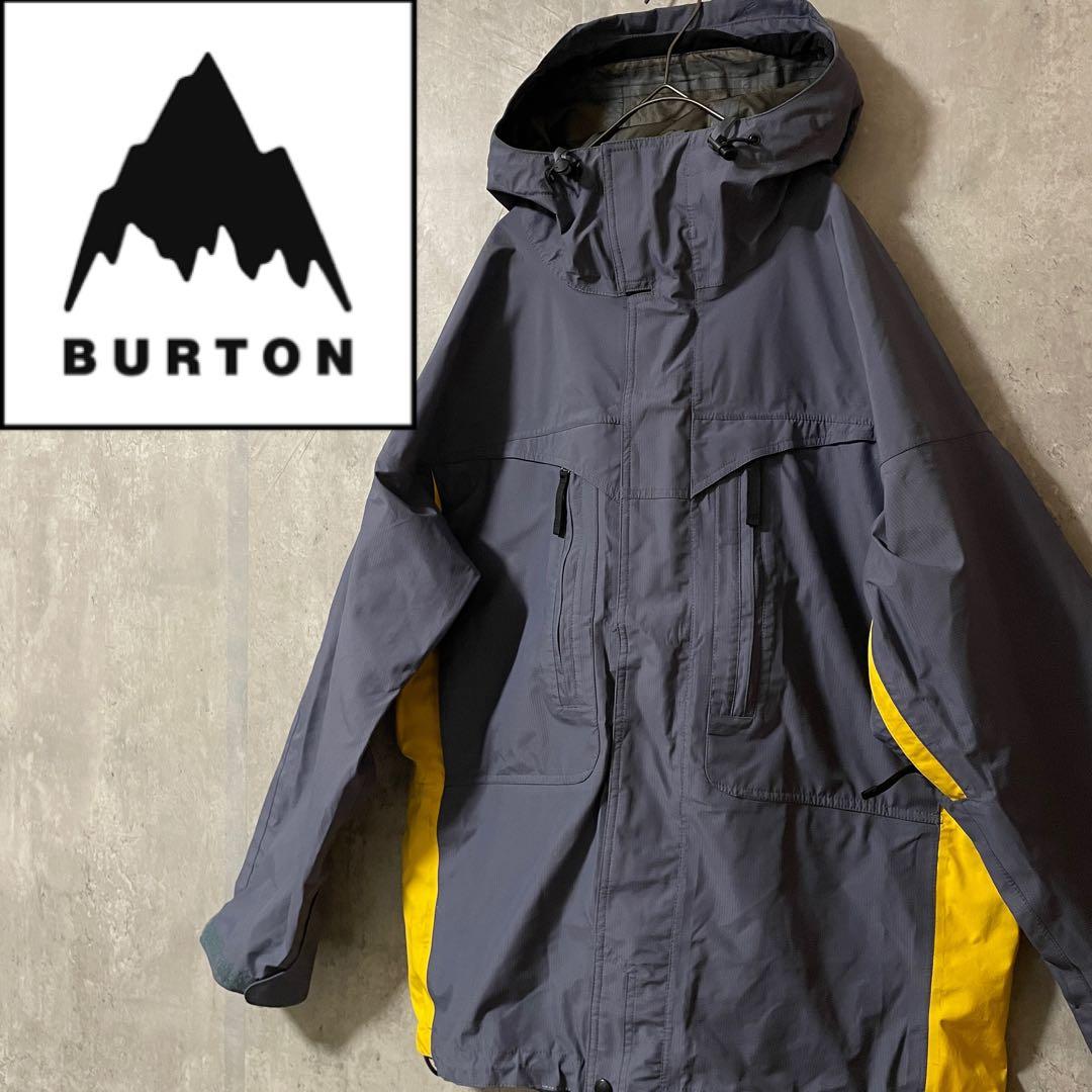 Burtonバートンスキーウェアスノーボードジャケットパーカー紺ネイビー黄色希少