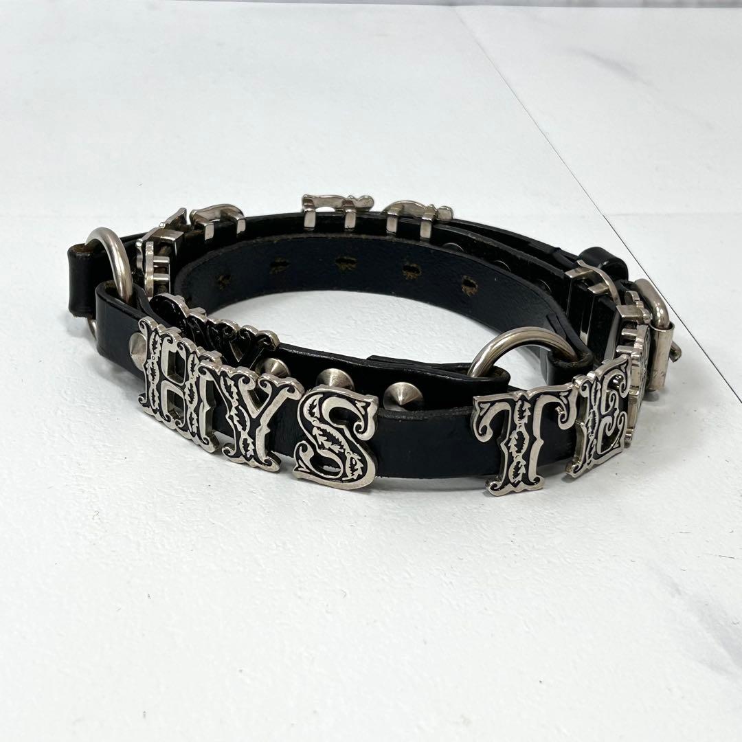 y2k ヒステリックグラマー スタッズ シルバーロゴプレート ベルト ブラック