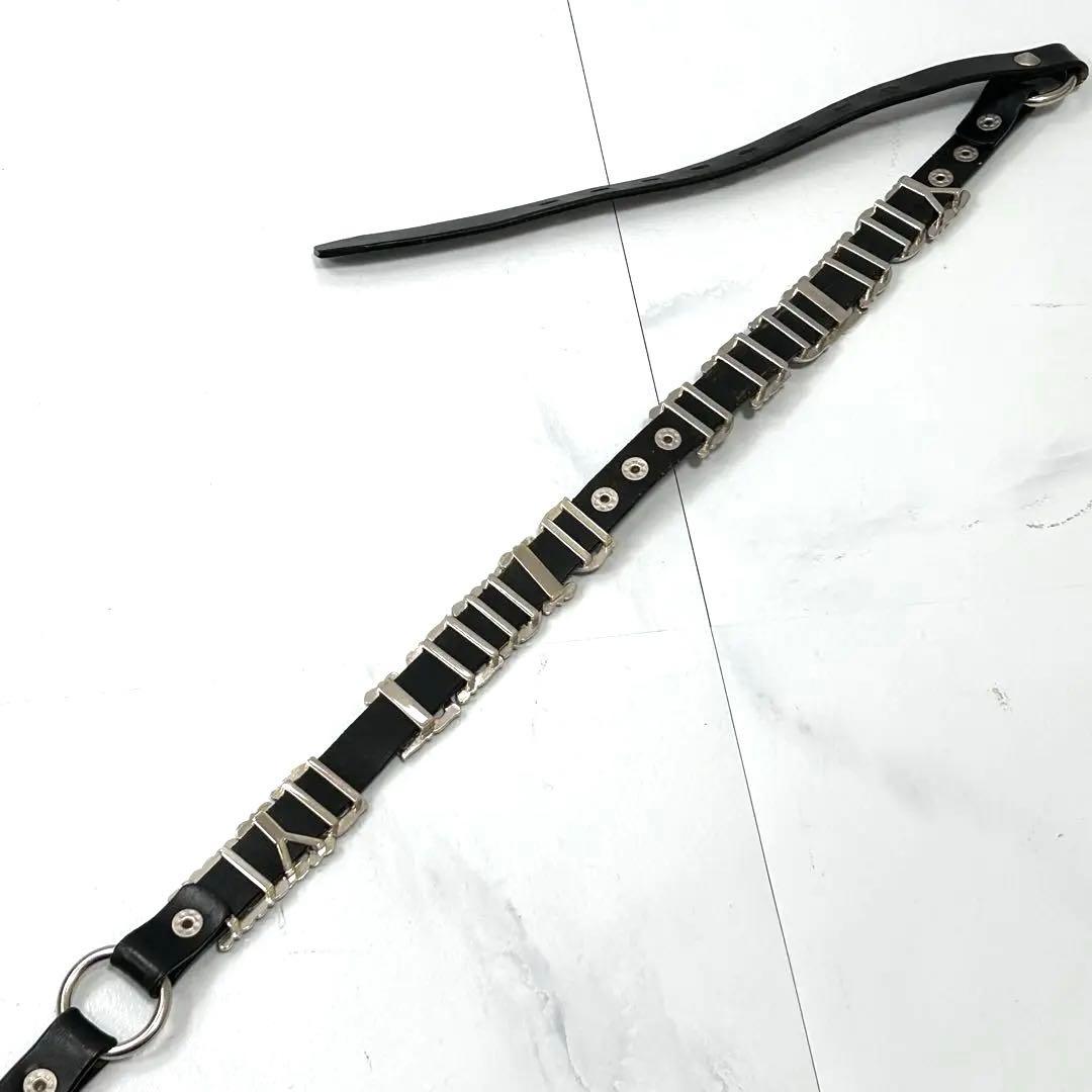 y2k ヒステリックグラマー スタッズ シルバーロゴプレート ベルト ブラック