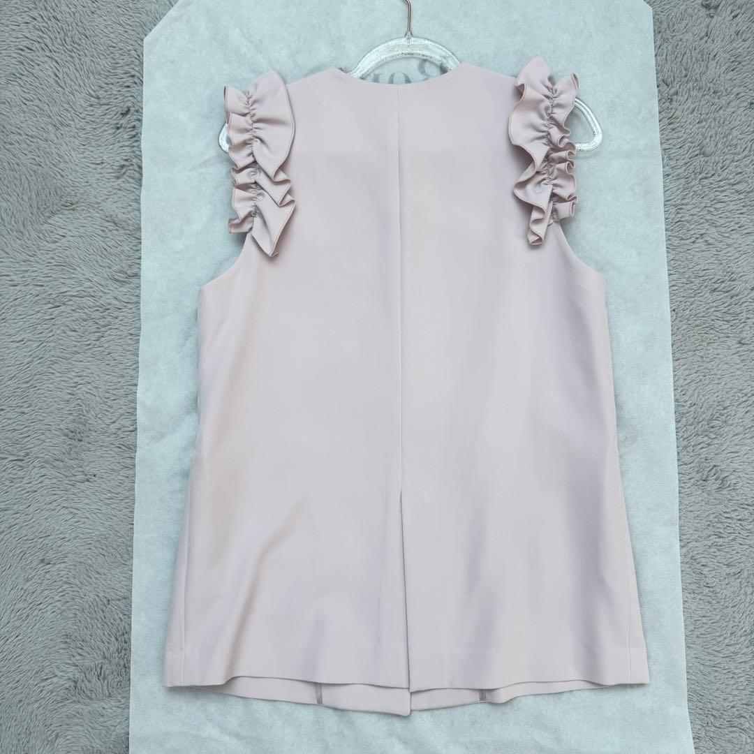 CELFORD／セルフォード フリルスリーブ ジレ ベスト　ライトピンク