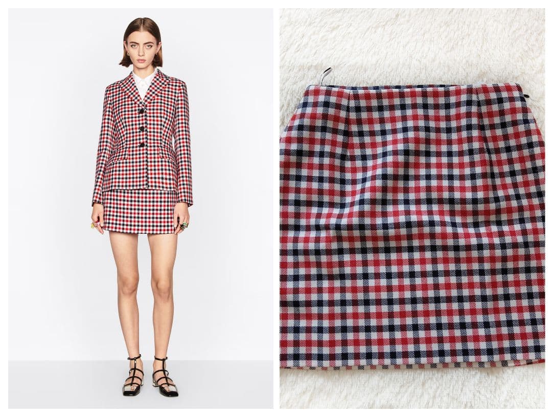 Christian Dior 2022ss コレクション チェックスカート