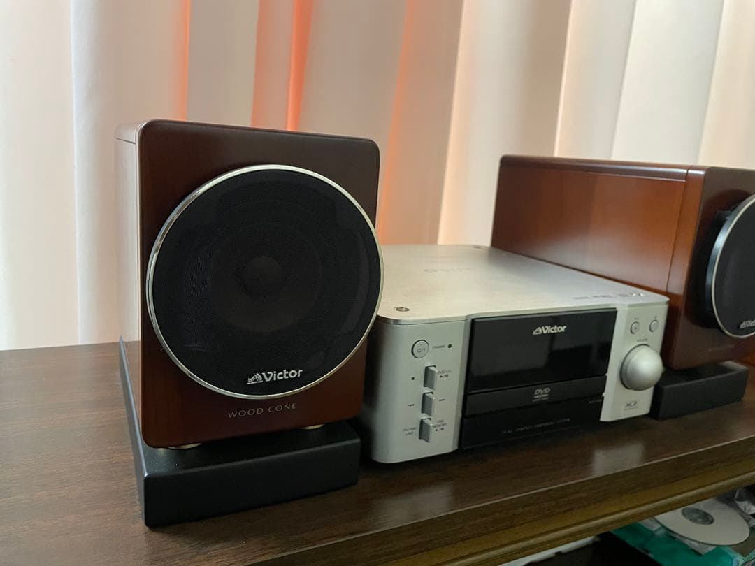 Victor ウッドコーンスピーカー　台付！本体ジャンク