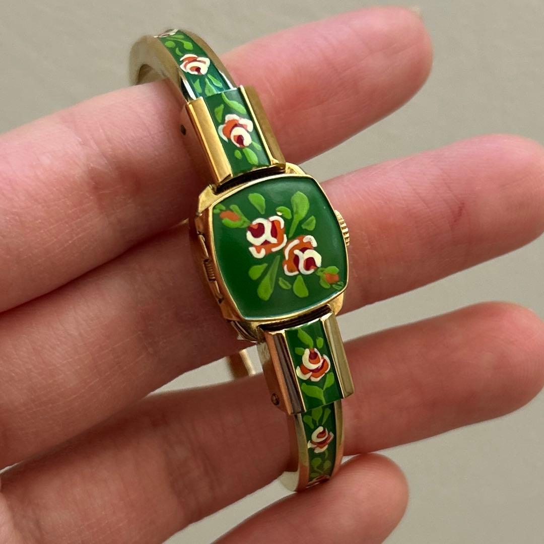 【美品】Chandler 17jewels 手巻き腕時計 バングル ブレスレット