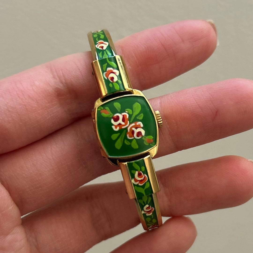 【美品】Chandler 17jewels 手巻き腕時計 バングル ブレスレット