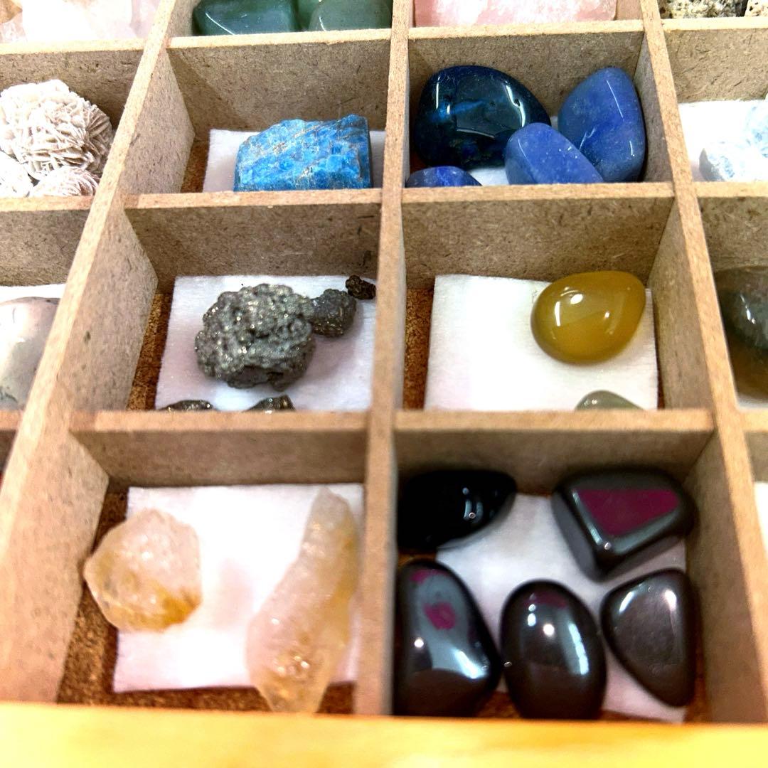 天然石　パワーストーン　化石　まとめ売り　ウッドボックス　貴石　ヒーリング　レア