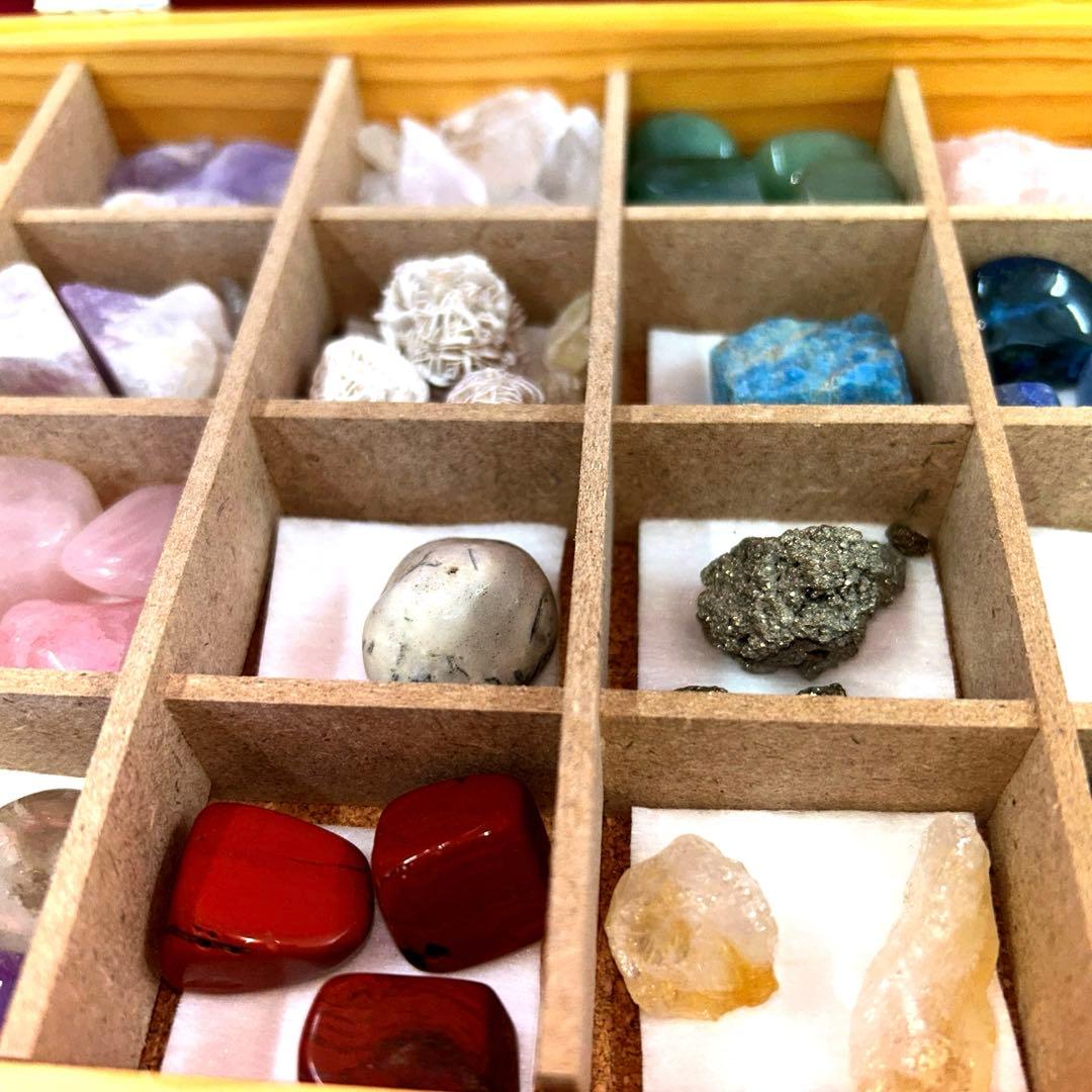 天然石　パワーストーン　化石　まとめ売り　ウッドボックス　貴石　ヒーリング　レア