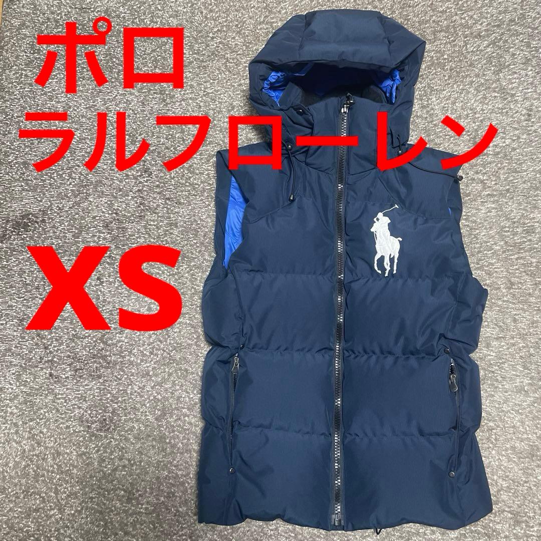 ★美品★XS POLO RALPH LAUREN ネイビーダウンベスト