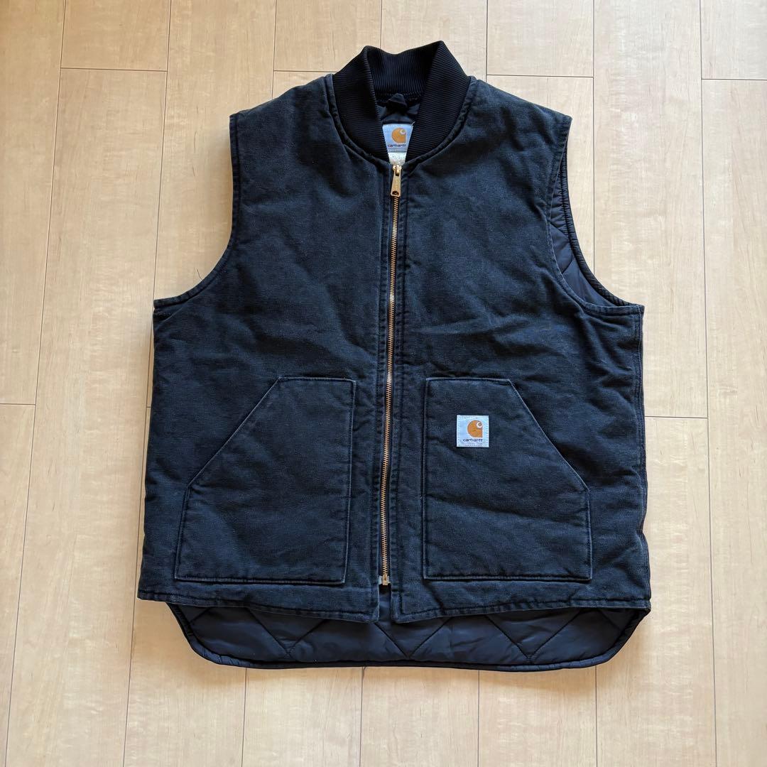 カーハート ダックベスト ブラック X-L tall USA製 01年製 腰ゴム