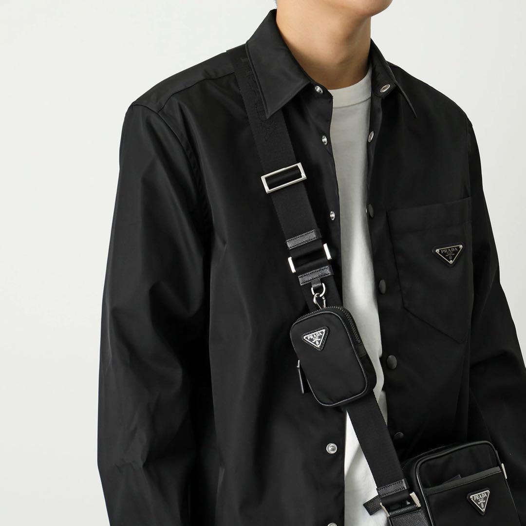 【PRADA】 Re-Nylon xサフィアーノレザー ショルダーバッグ正規品