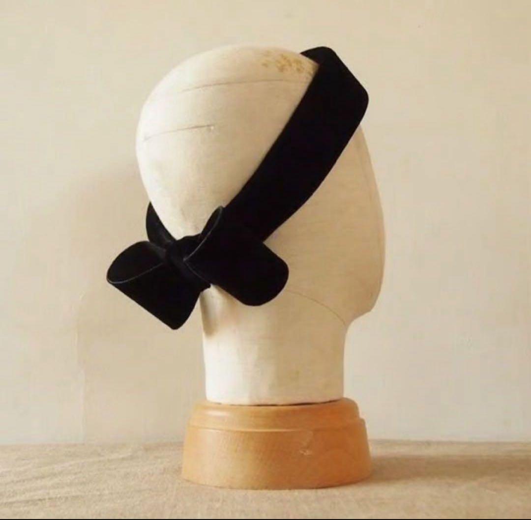 スグリ　ベルベットリボンヘアバンド　ヘッドアクセサリー　　ブラック