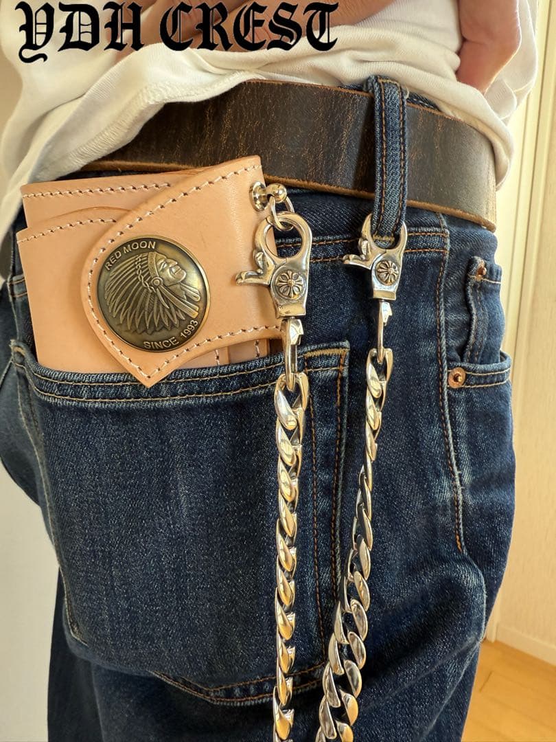 ★ZKKWCN　ウォレットチェーン　重厚クロスチームウォレットチェーン　刻印有り