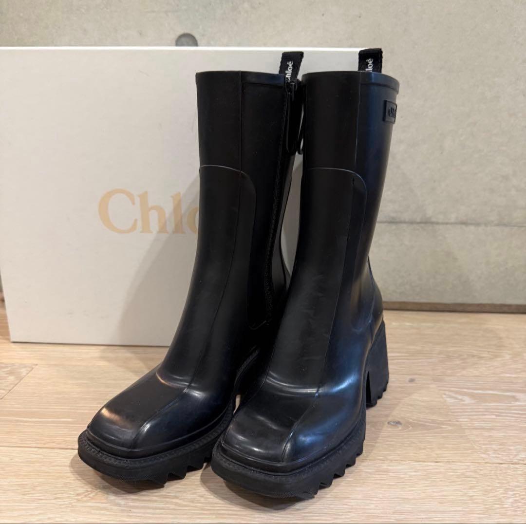 Chloe クロエ　レインブーツ　黒　37