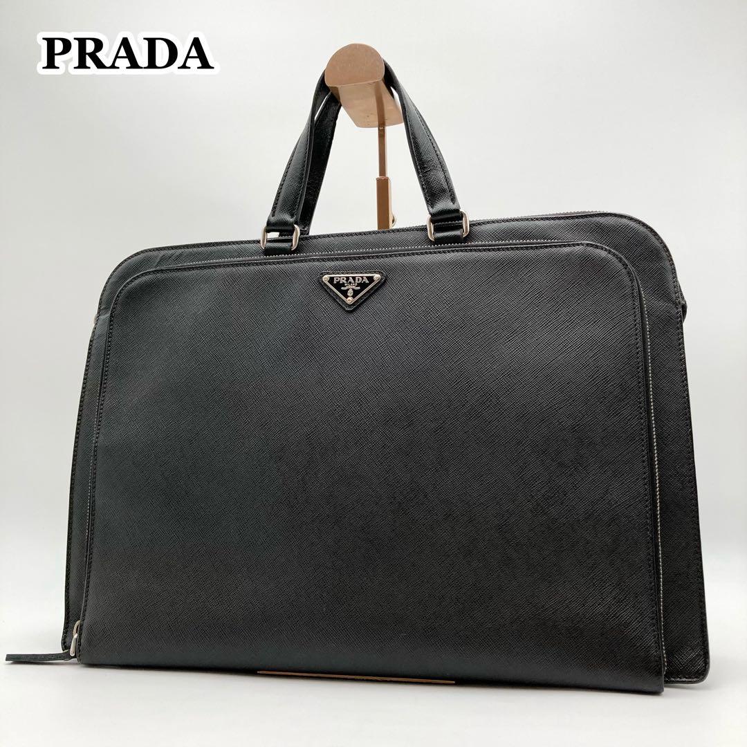 m✨PRADA VR0023 ビジネスバッグ サフィアーノレザー 三角ロゴ