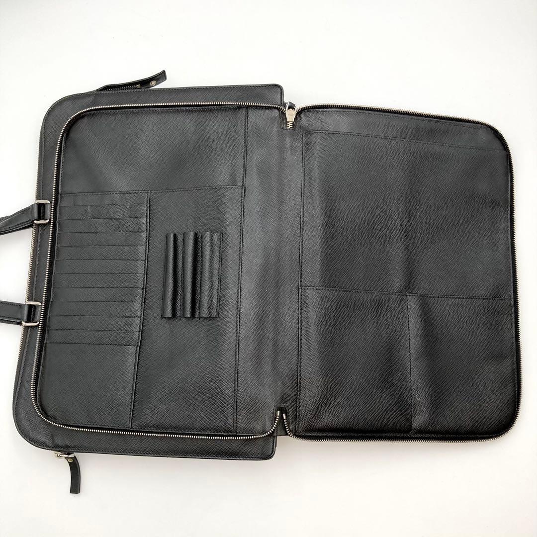 m✨PRADA VR0023 ビジネスバッグ サフィアーノレザー 三角ロゴ