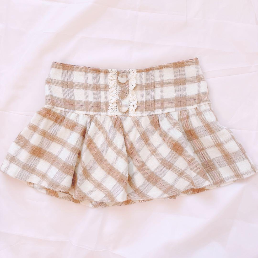 希少✨️LIZLISA 姫 チェックフリルスカート ピンク ふわふわ 平成 ギャル