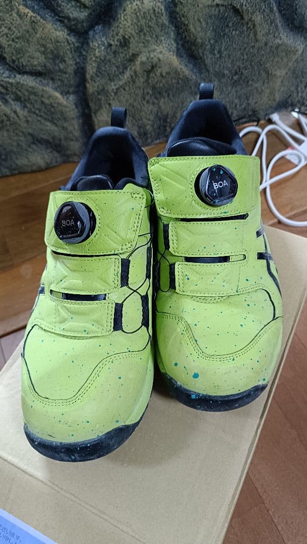 ASICS 蛍光グリーン 安全靴 BOA