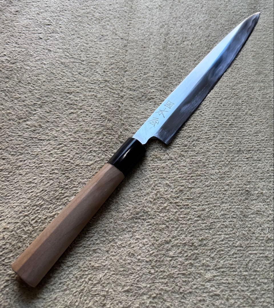 木屋　正夫　柳刃包丁 鋼製 木製ハンドル
