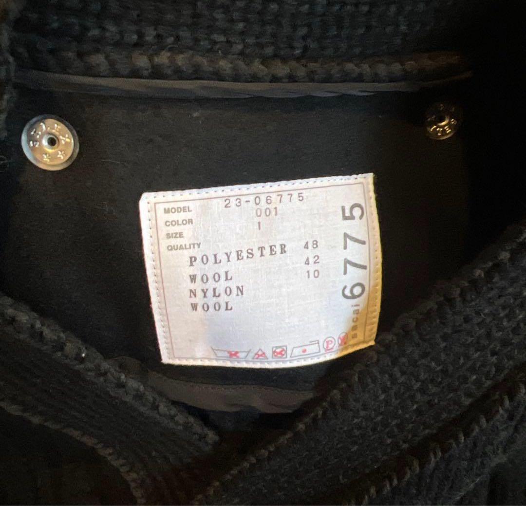 sacai ケーブルニットジャケット ブラック