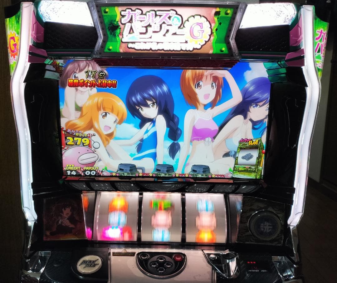 【パチスロ実機】オリンピア★ガールズ＆パンツァーG★オートプレイ付不要機付