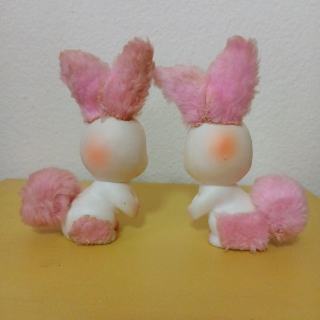 ヴィンテージ　昭和レトロ　イースターウサギ　ソフビ人形　２体セット品