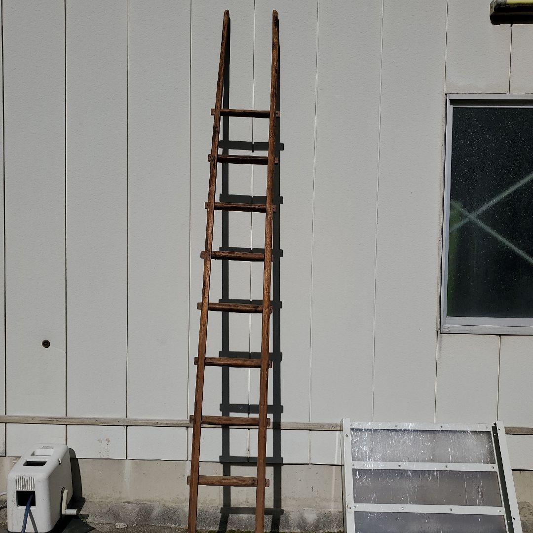 アンティーク 木製はしご