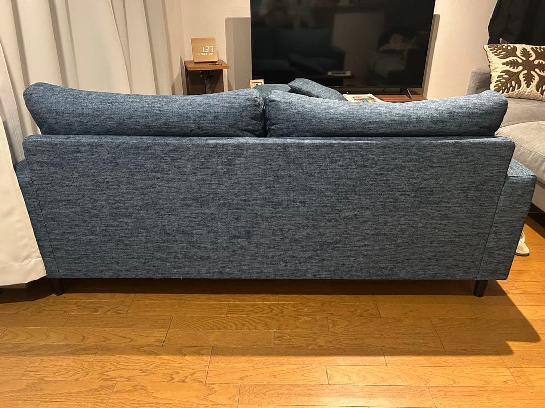 ニトリ　Nポケット　A7 3人掛けソファ　ターコイズブルー