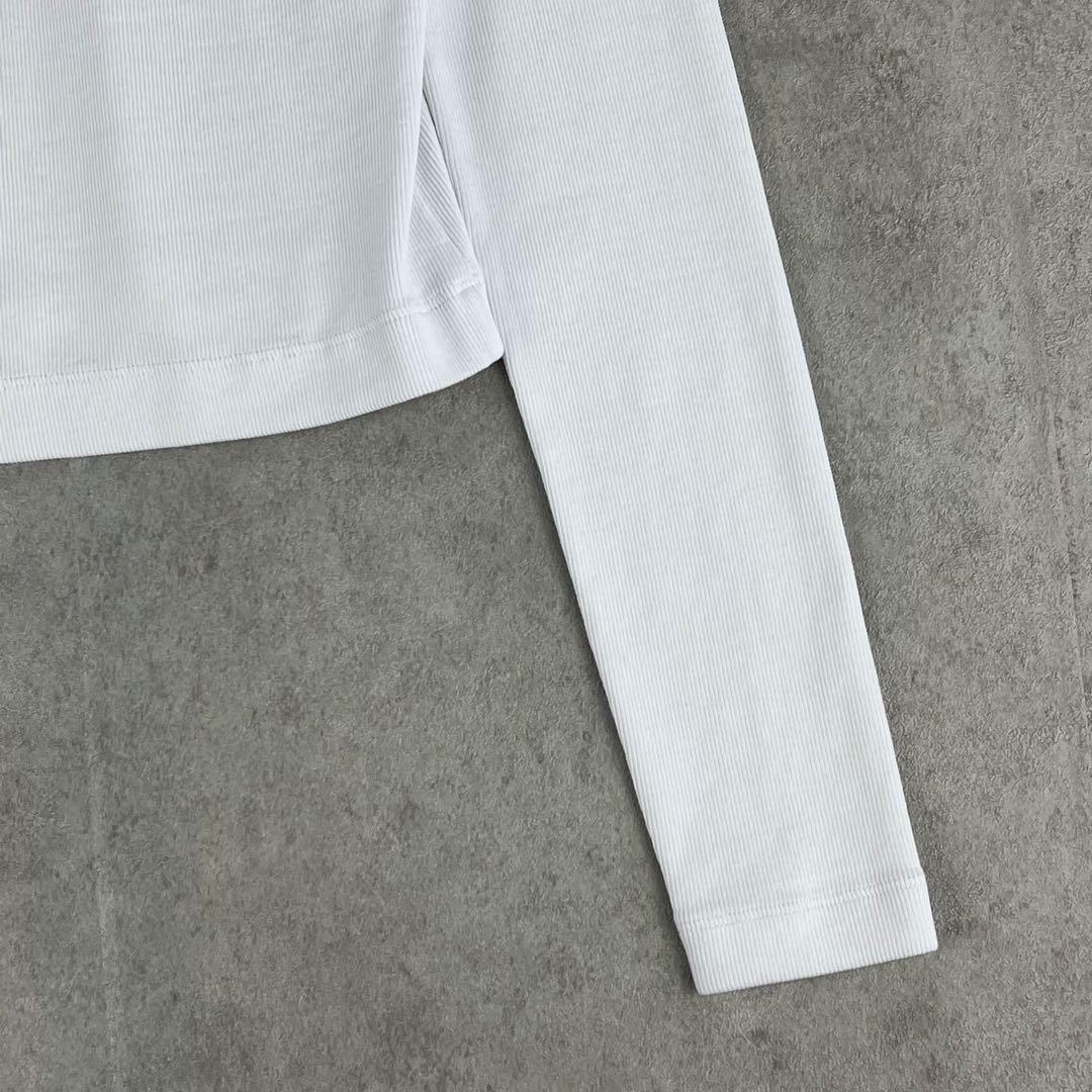 大人気 DIESEL ディーゼル（S）ホワイト 長袖 クロップドTシャツ