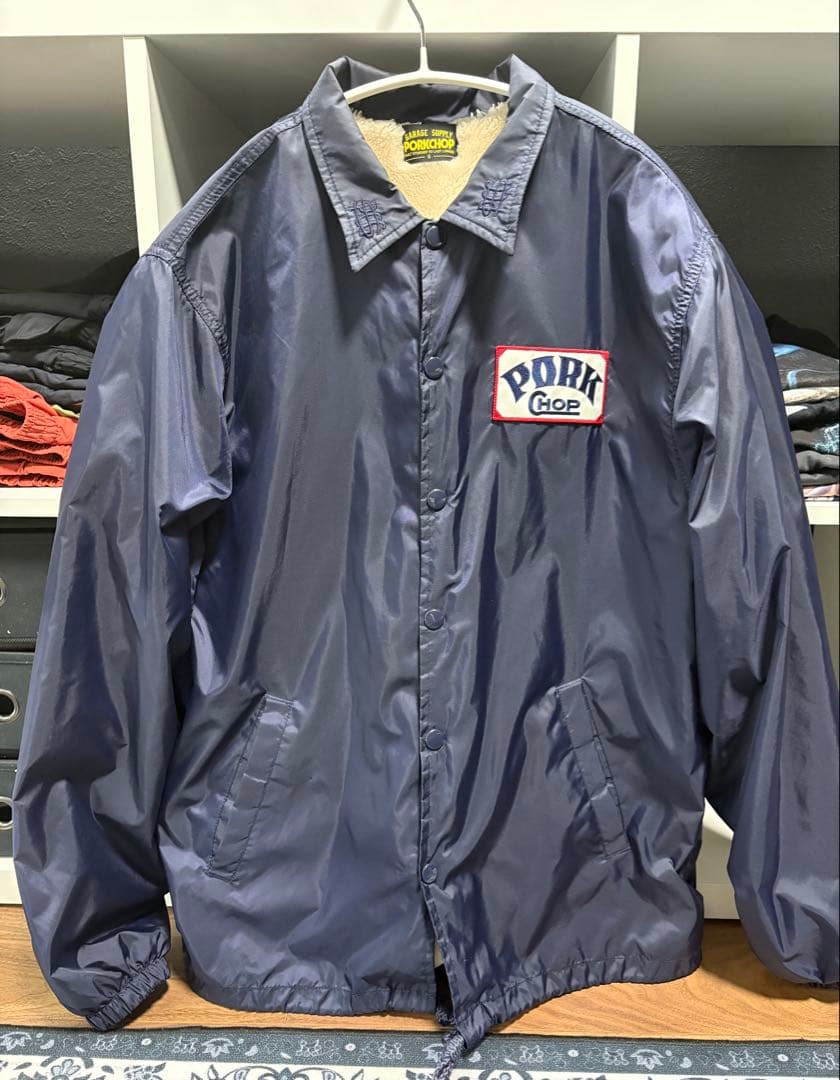 ク*モ様 PORKCHOP ボアナイロンジャケット 初期ネイビー