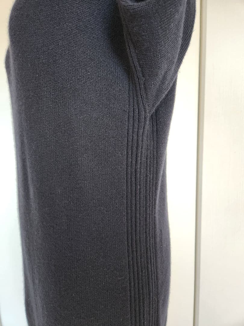 23区【洗える】ウールカシミヤ ニットワンピース 32 黒