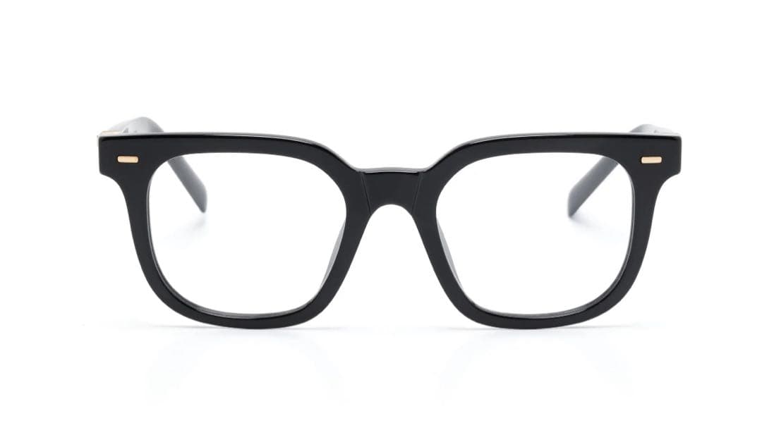 Miumiu ミュウミュウ黒のスクエアフレームメガネ ゴールドアクセント