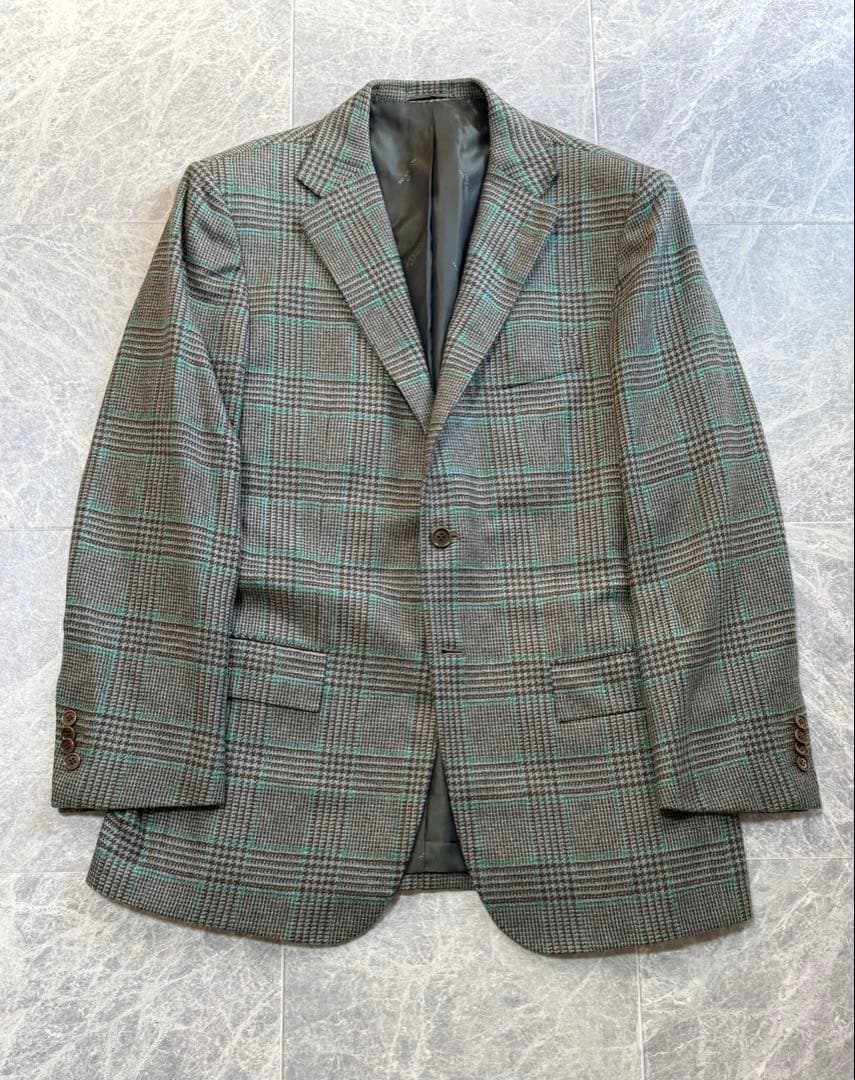 KITON キートン 100% カシミヤ テーラードジャケット チェック柄 48
