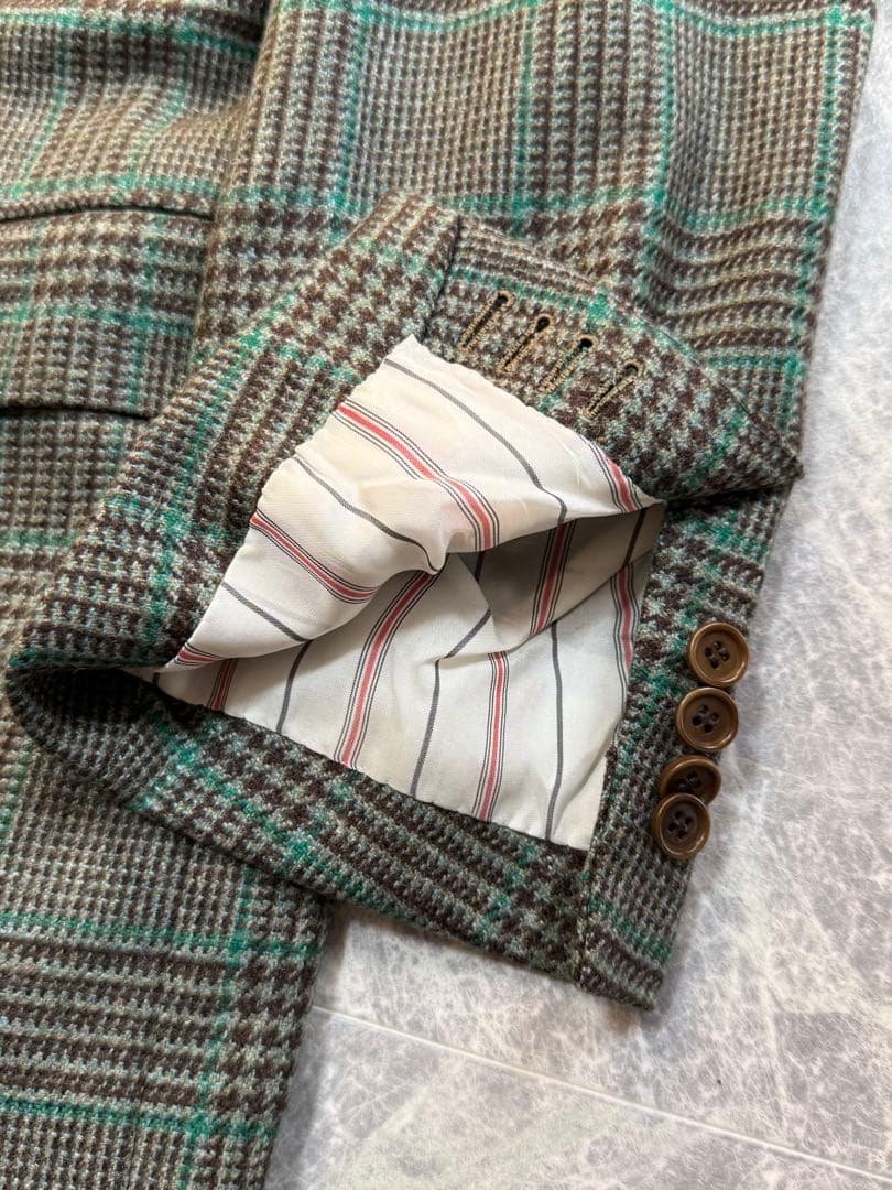 KITON キートン 100% カシミヤ テーラードジャケット チェック柄 48