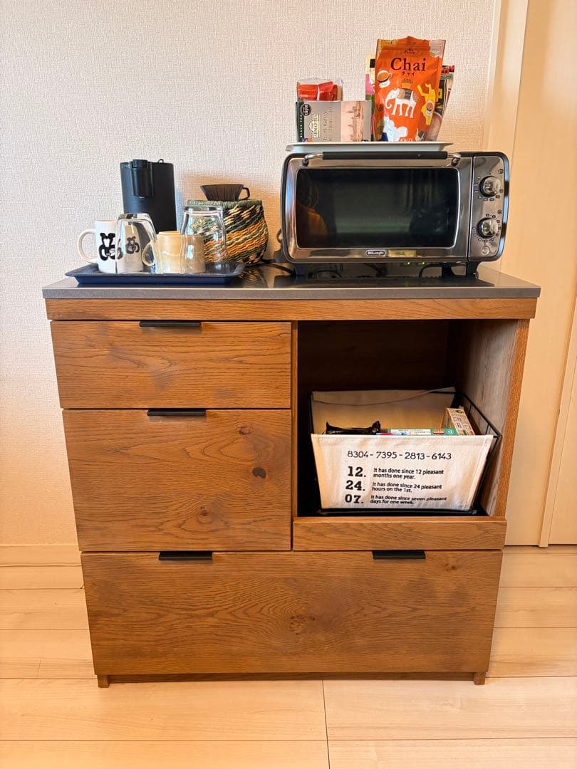 送料込 unico ADDAYキッチンカウンター W820