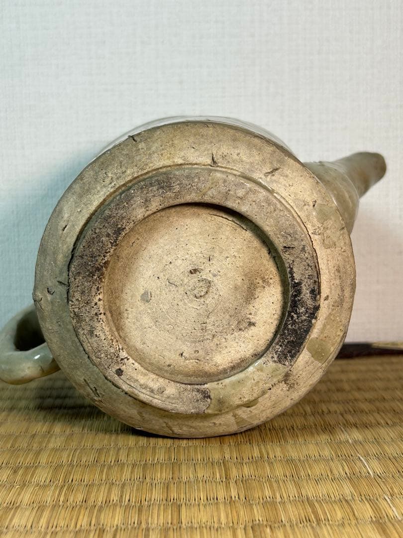 御深井焼水注　湯桶　葡萄印判図 江戸時代　蓋無し