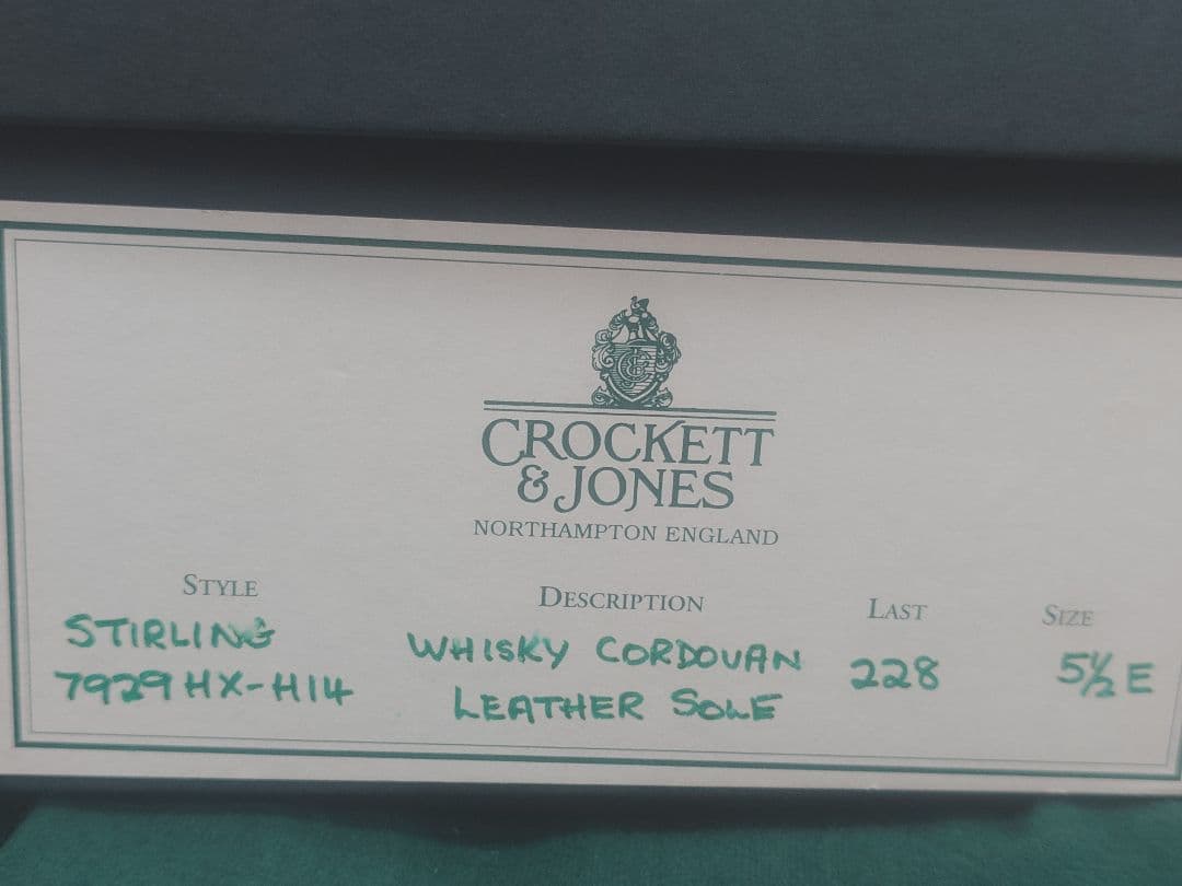 クロケットアンドジョーンズ　ウィスキーコードバン　51/2E
