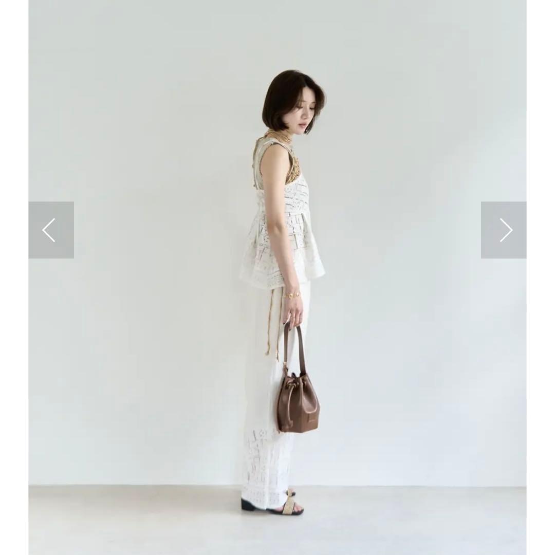 トップス Eaphi / SWITCHING LACE PEPLUM TOPS