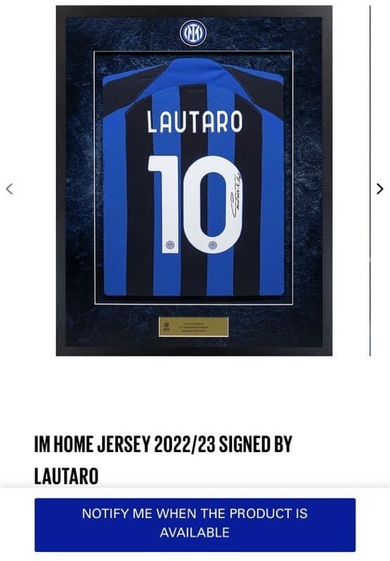 怪魚様用　インテル ラウタロ 直筆サイン入り ユニフォーム 額