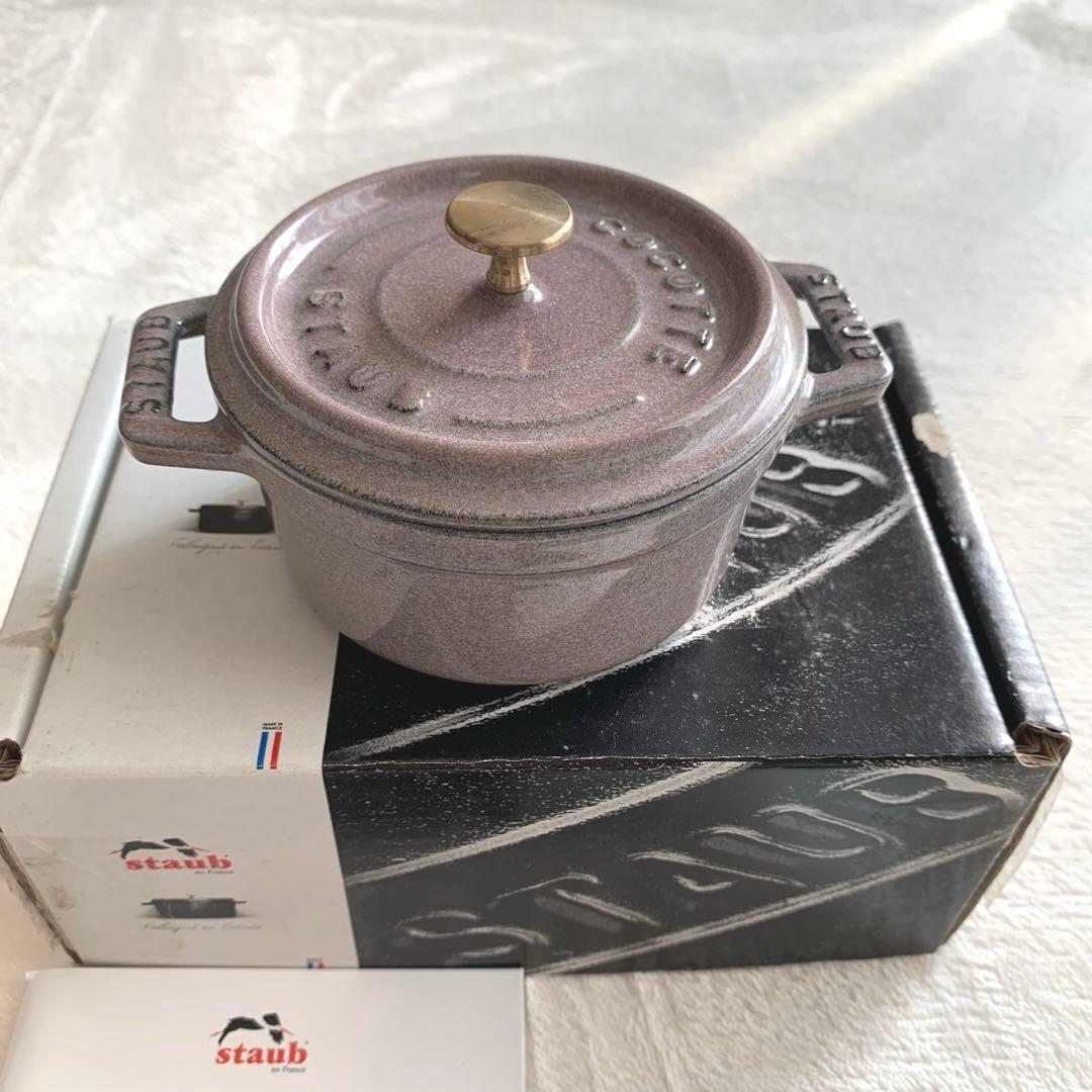 ストウブ　初回限定ノブ シフォンローズ　10cmピコ ココットラウンド