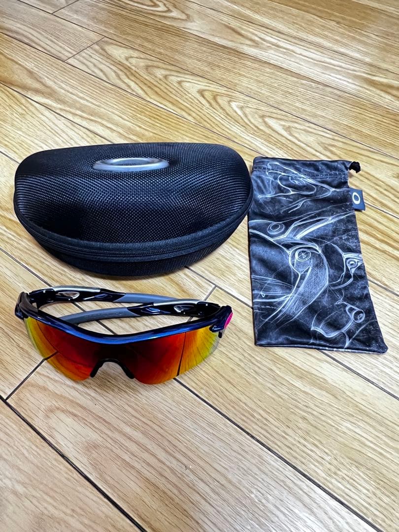 【未使用】OAKLEY スポーツ用サングラス 野球　ブルー/オレンジ