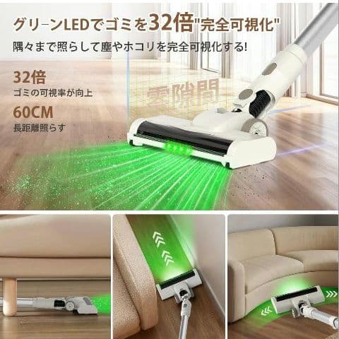 専用　コードレス掃除機　自立式　75000Pa　超強力吸引　65分連続駆動