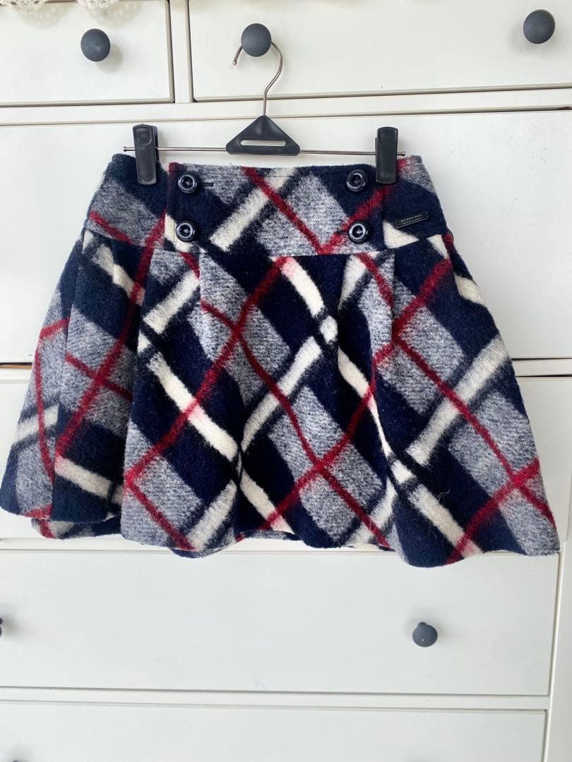 バーバリーブルーレーベル チェック台形スカート 38